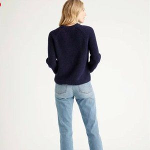 Quince 100% Organic Cotton Fisherman Crew Sweater L
